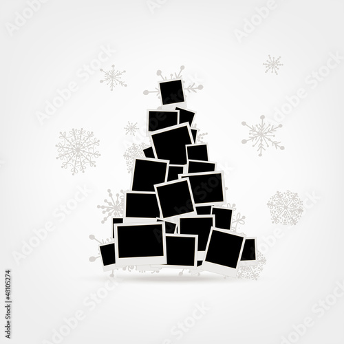 Christmas tree design made from photo frames