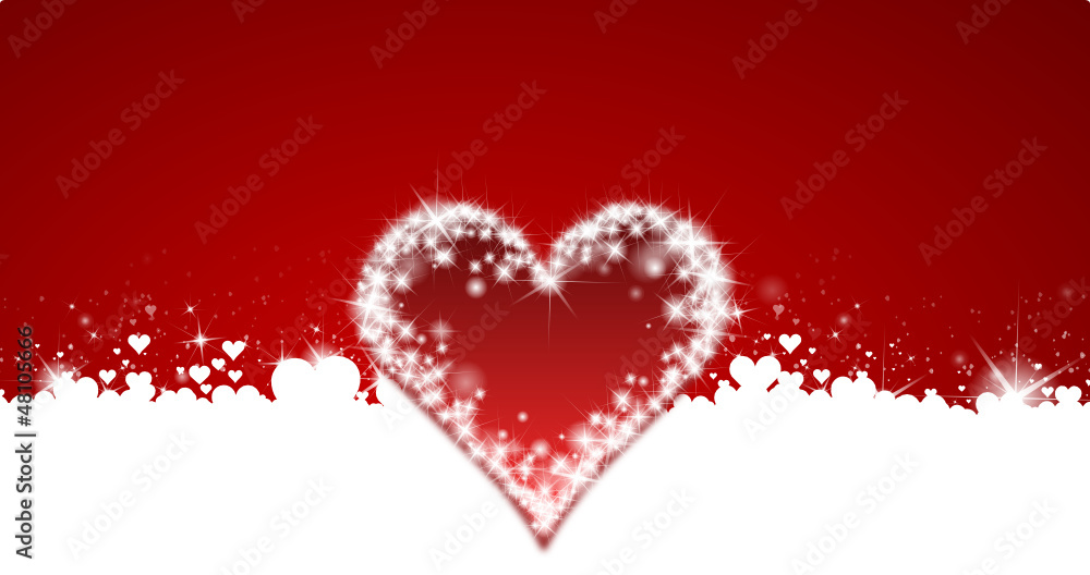 red glamor heart background
