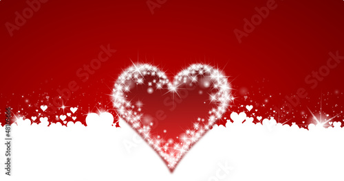 red glamor heart background