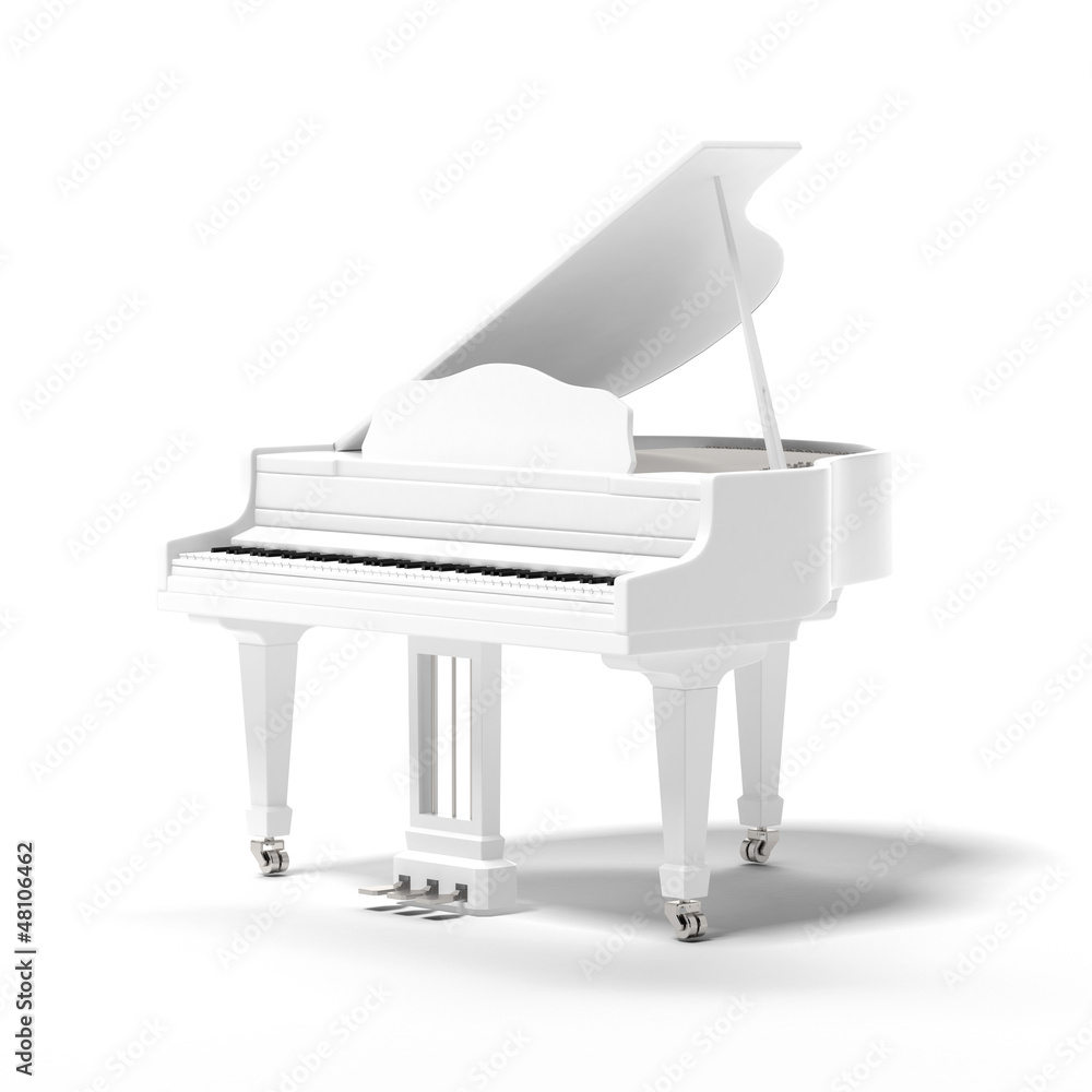 Fototapeta premium Biały klasyczny fortepian