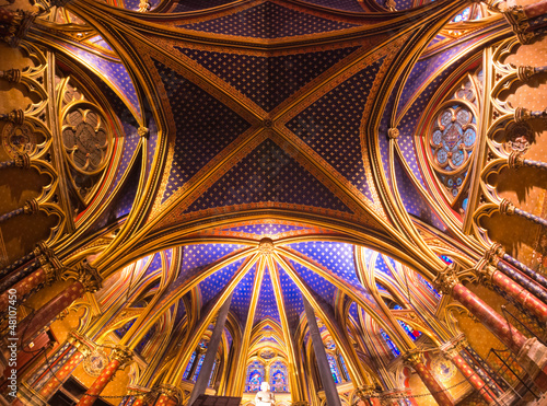 Interior view of the Sainte Chapelle  Paris  France.