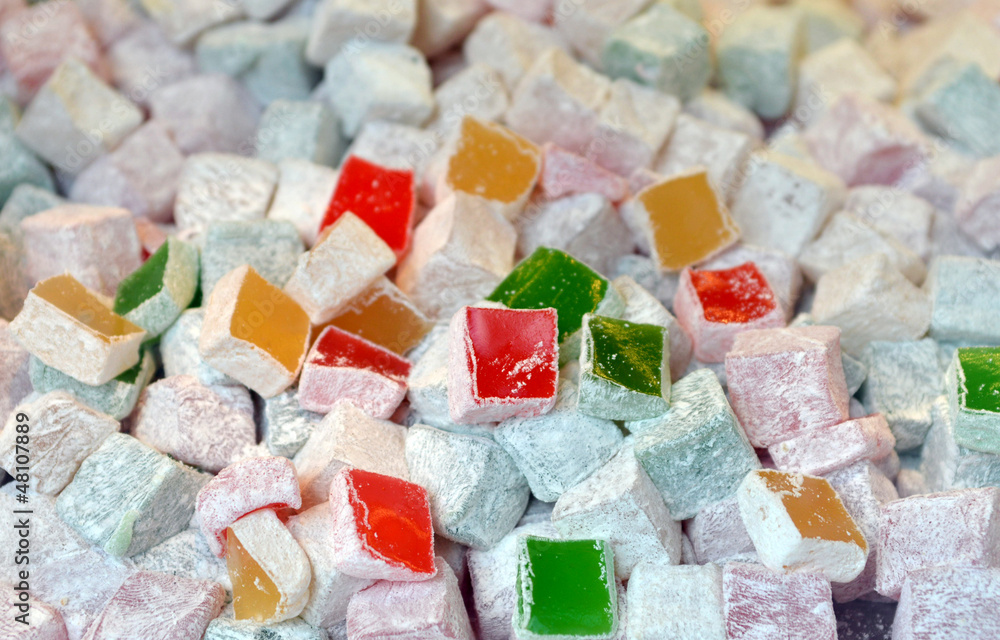 Türkische Süßspeise Lokum Stock-Foto | Adobe Stock