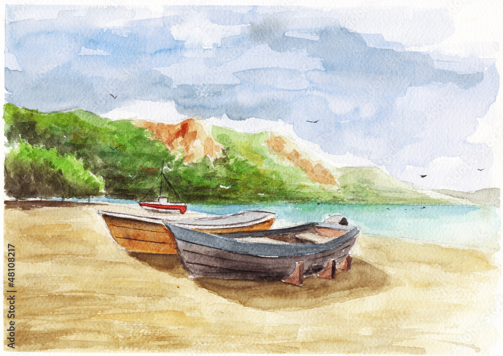 Fototapeta premium watercolor day