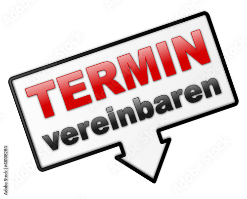 Hinweisschild Termin vereinbaren