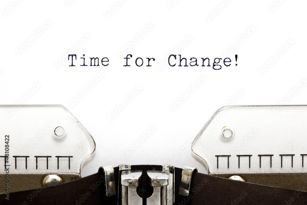 Time For Change Typewriter Concept - obrazy, fototapety, plakaty 