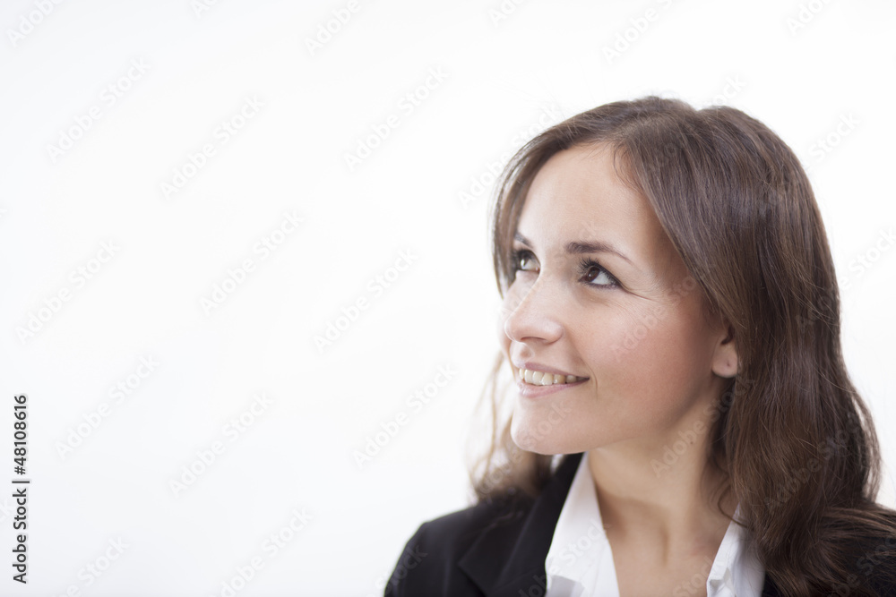 Beautiful woman coming up with a new business idea Beautiful woman coming up with a new business idea