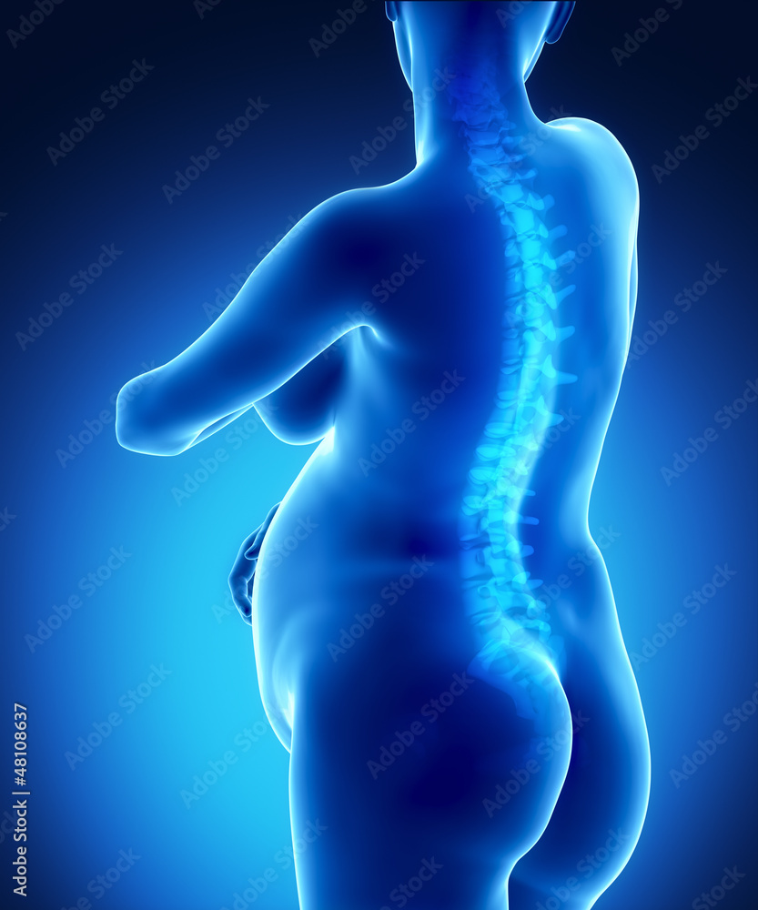 Pregnant woman with visible backbone Pregnant woman with visible backbone
