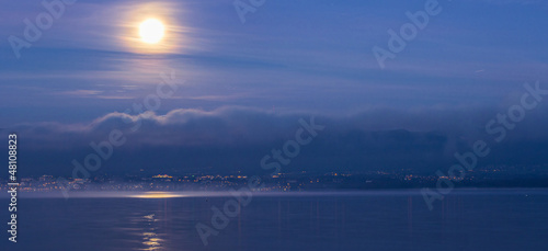Moon Over Jura Mountain, Switzerland © akulamatiau
