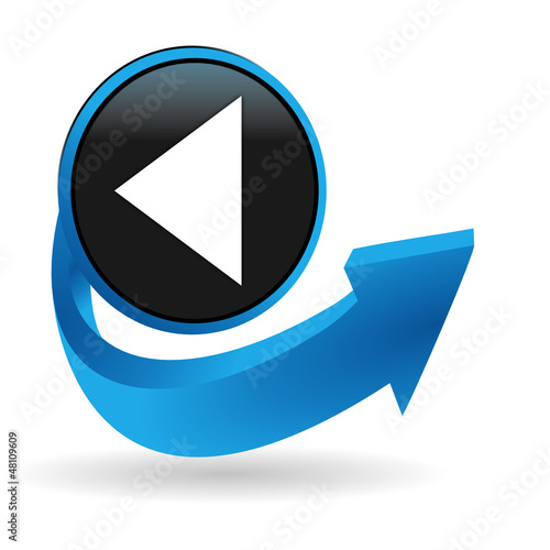 retour sur bouton flêche bleue