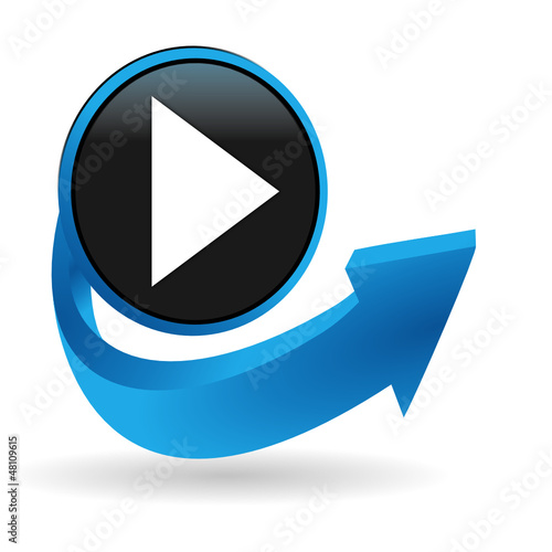 lecture sur bouton flêche bleue