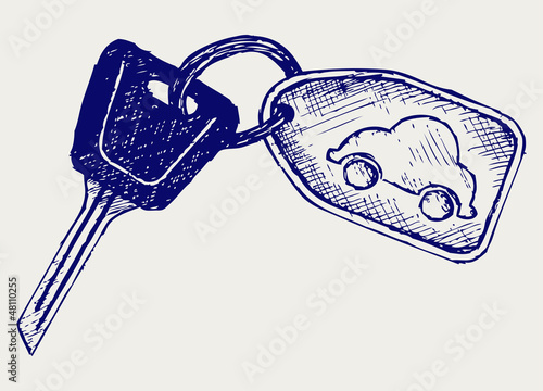 Car keys. Doodle style