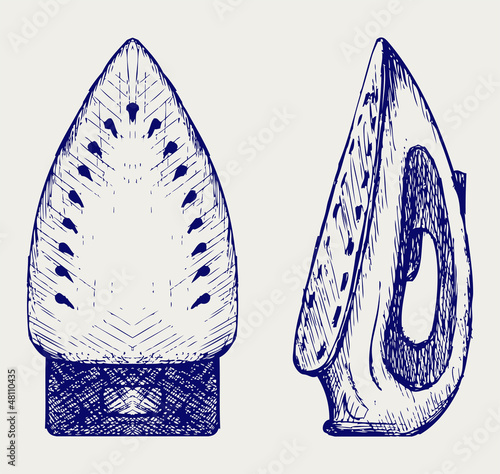 Steam iron. Doodle style