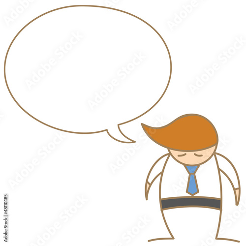 business man saying sadly in bubble