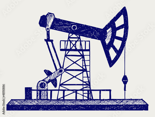 Concept of oil industry. Doodle style