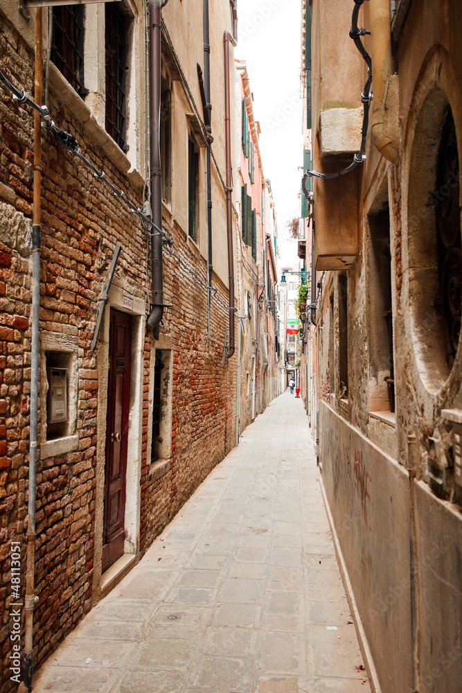 View of narrow street in Venice