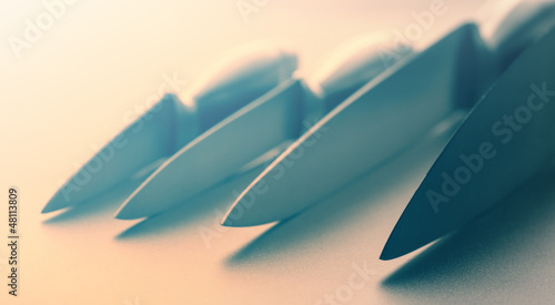 Set of kitchen knives