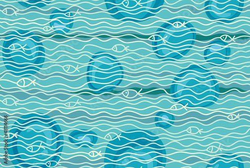 Seamless vector background of the sea floor