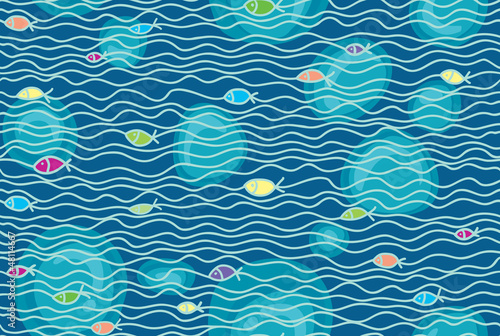 Seamless vector background of the sea floor