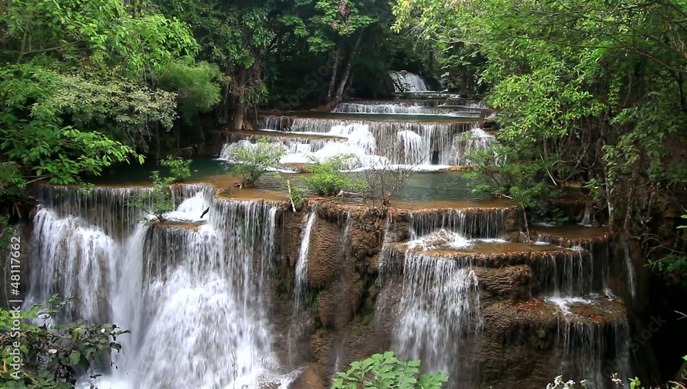 Deep forest Waterfall (mae kamin) in Kanchanaburi, Thailand Deep forest Waterfall (mae kamin) in Kanchanaburi, Thailand