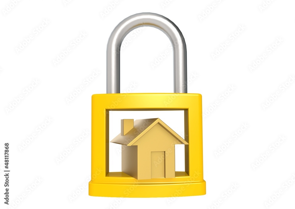 Golden house in padlock Golden house in padlock