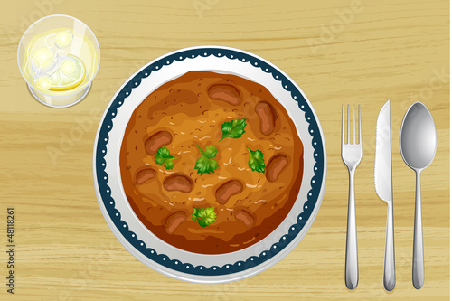 A food in a dish