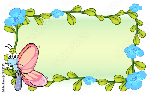 A butterfly and a flower plant