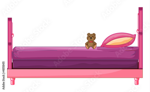 A pink bed