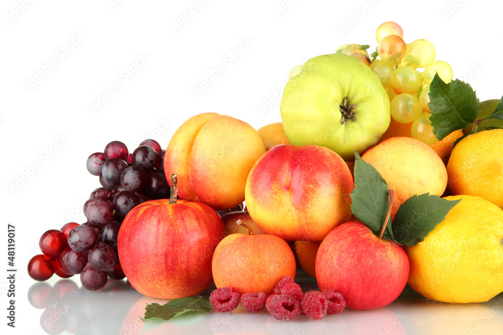 Assortment of exotic fruits isolated on white Assortment of exotic fruits isolated on white