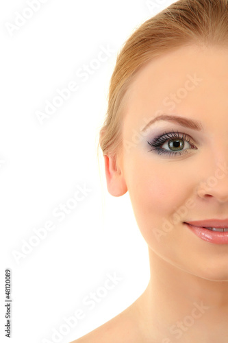 beautiful young woman with bright winter make-up