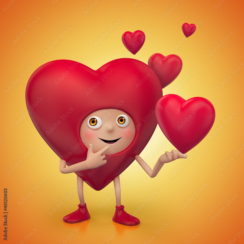 funny cute Valentine cartoon heart character funny cute Valentine cartoon heart character