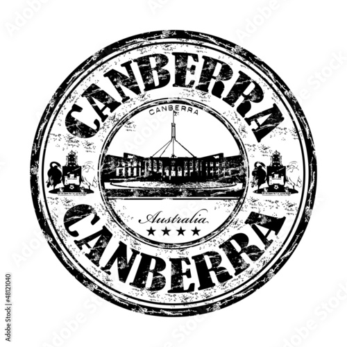 Canberra grunge rubber stamp