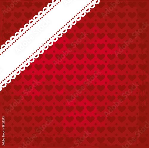 Roter Hintergrund mit Spitzen-Band