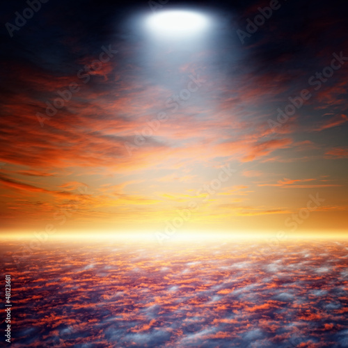 Bright spotlight from above