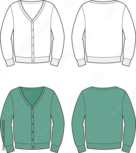 Vector illustration of men's cardigan