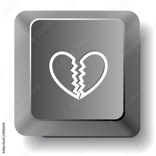 Unrequited love. Vector computer key.