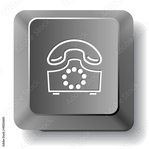 Old phone. Vector computer key.