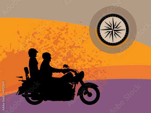 Bikers abstract background, vector illustration