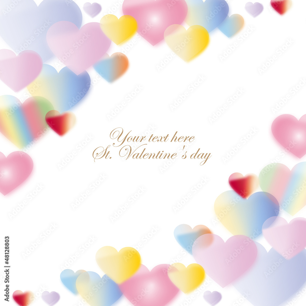 ふわふわ カラフル ハート 斜め配置 背景白地 Stock Vector Adobe Stock