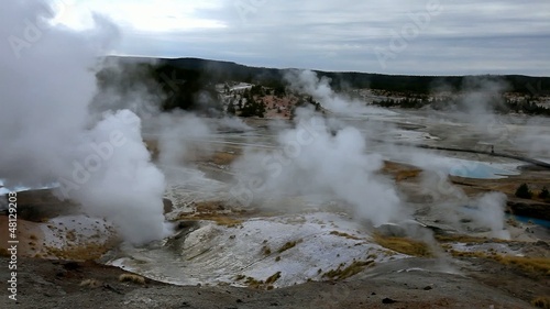 Wallpaper Mural The Upper Geyser Basin at dawn in Yellowstone NP Torontodigital.ca