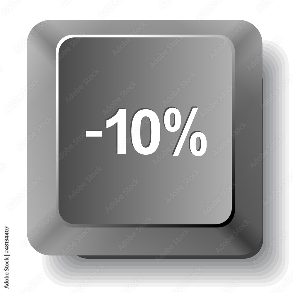 -10%. Vector computer key. -10%. Vector computer key.
