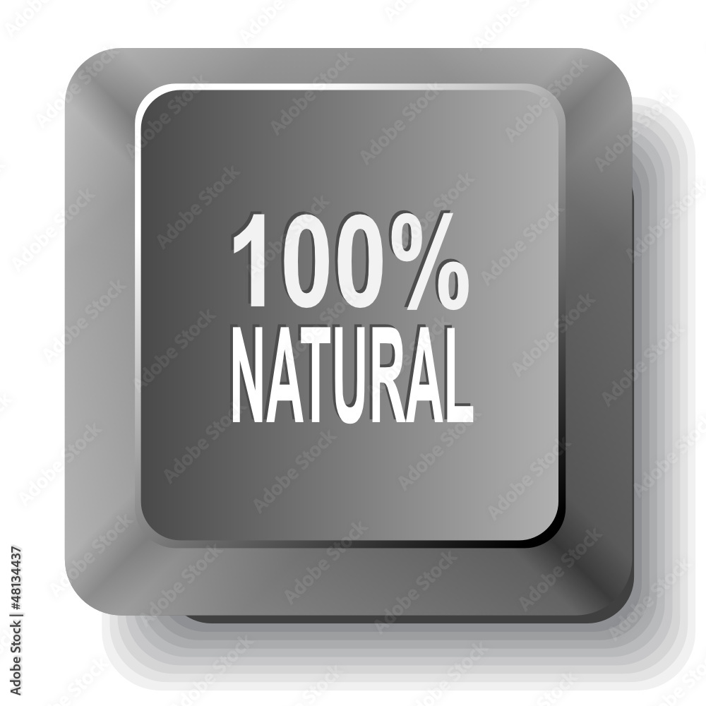 100% natural. Vector computer key. 100% natural. Vector computer key.