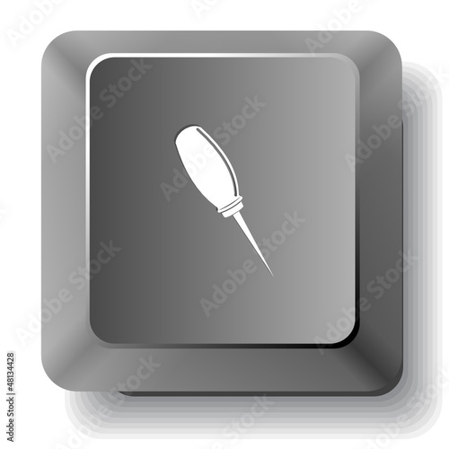 Awl. Vector computer key.