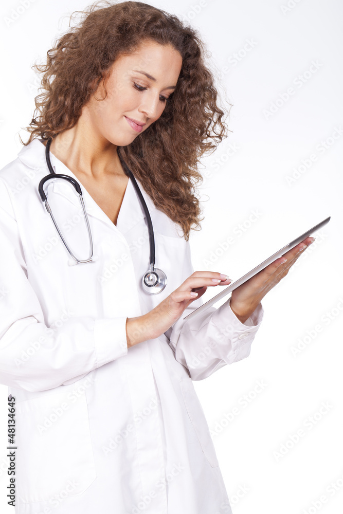 young and beautiful woman holding a portable computer young and beautiful woman holding a portable computer