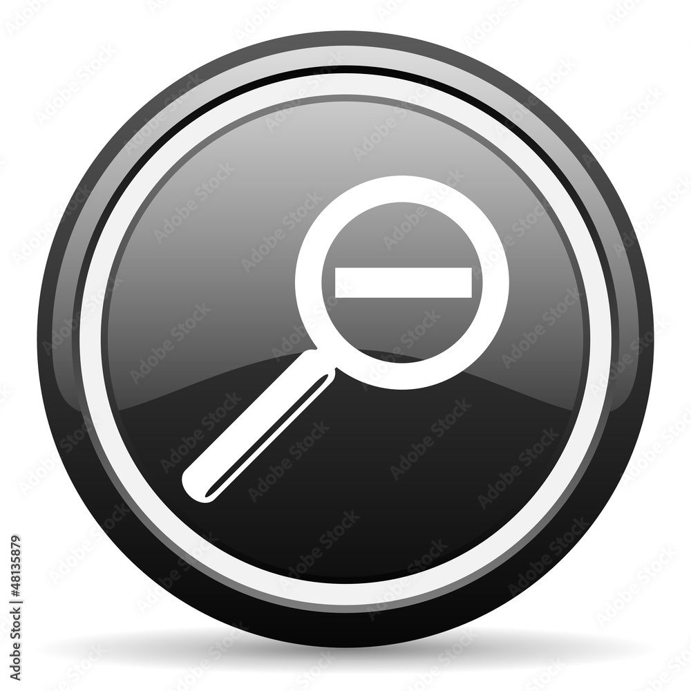 magnification black glossy icon on white background magnification black glossy icon on white background