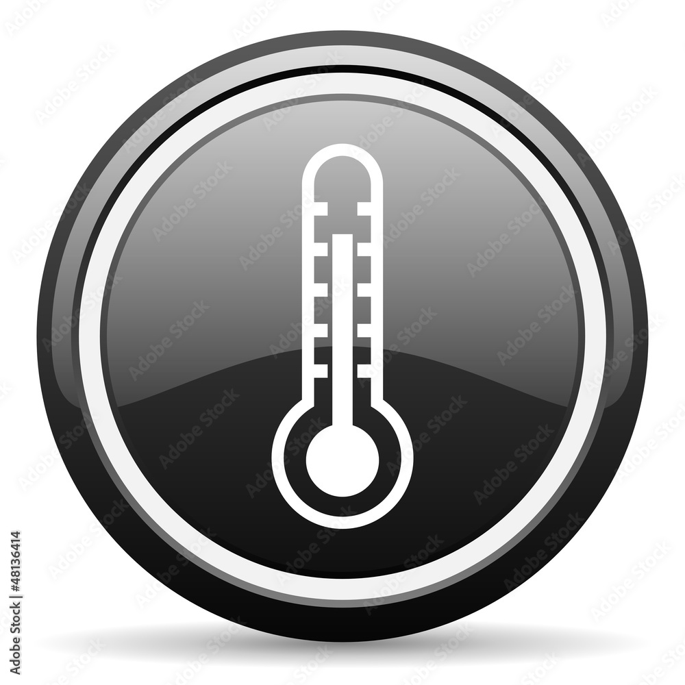 thermometer black glossy icon on white background thermometer black glossy icon on white background