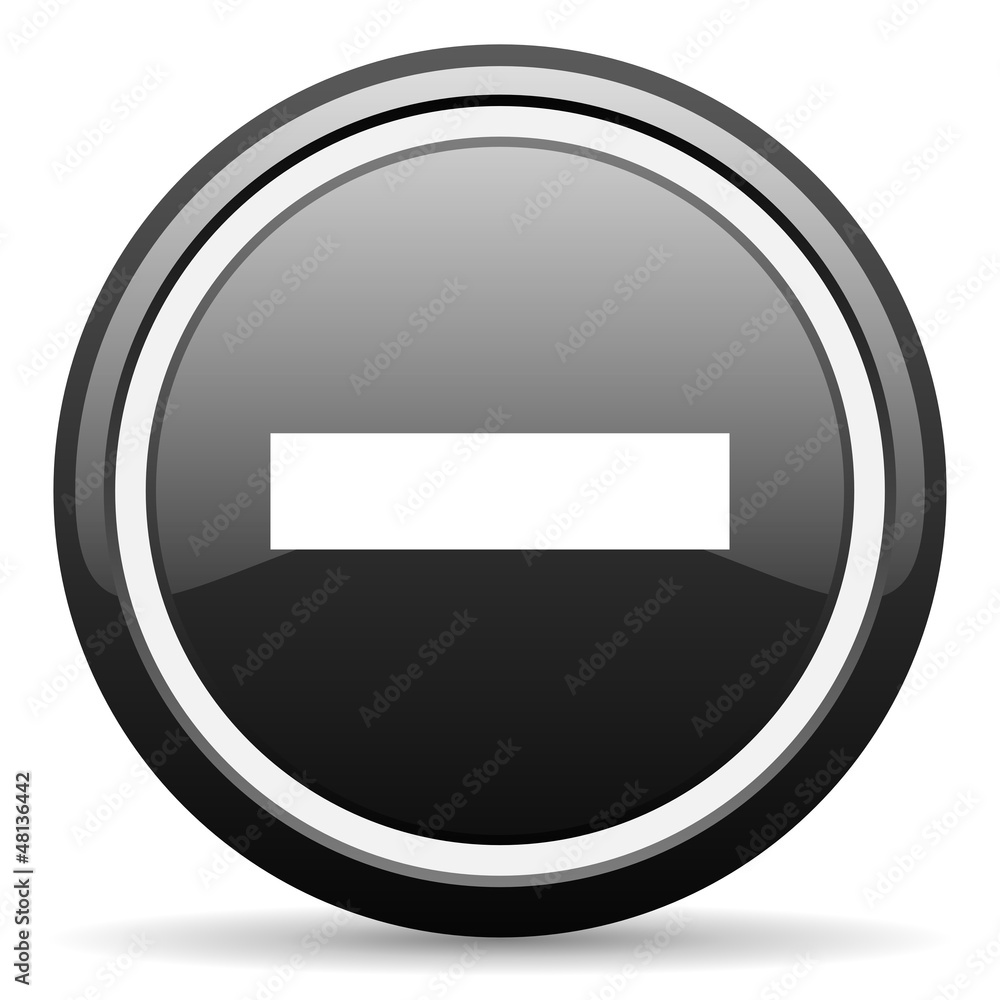 minus black glossy icon on white background minus black glossy icon on white background