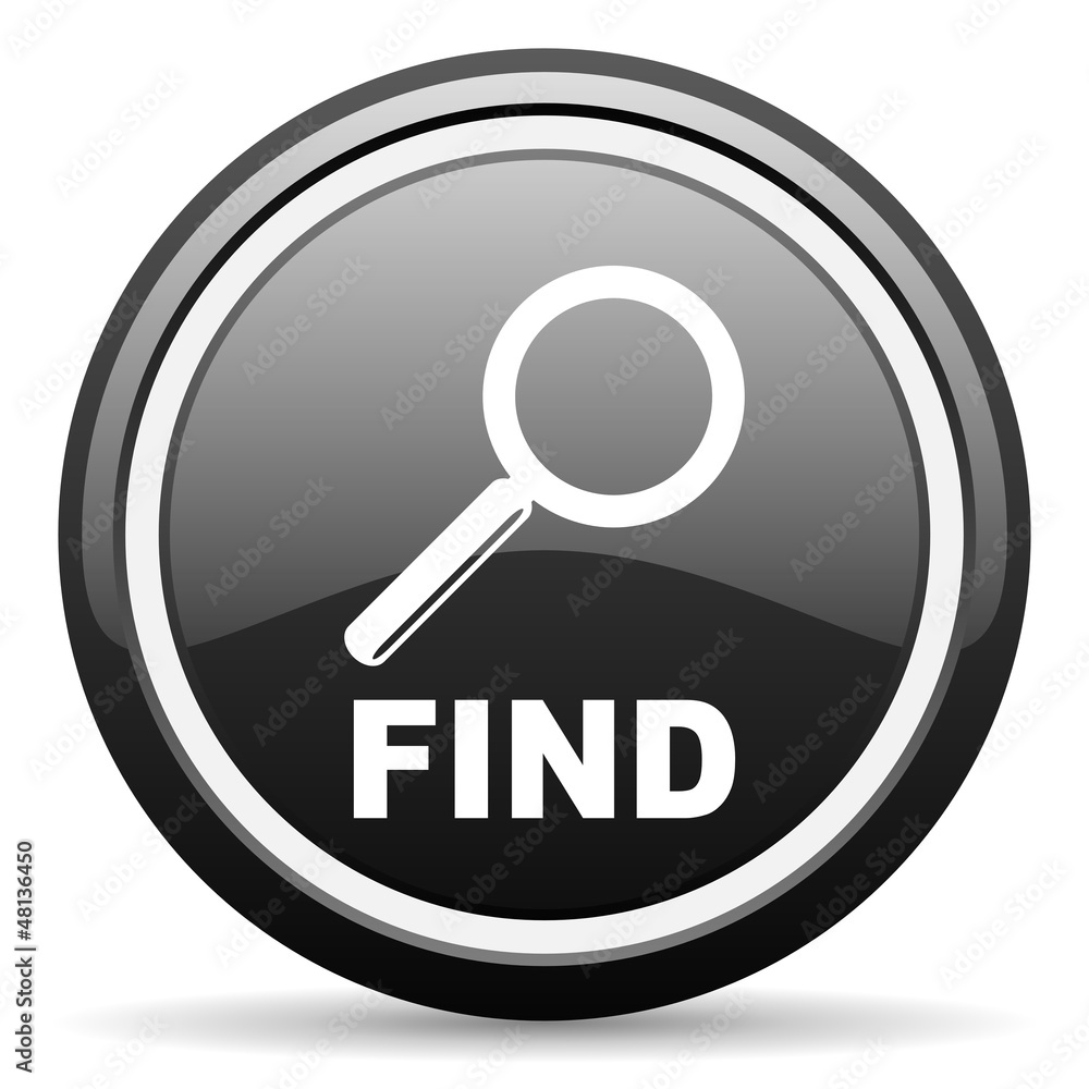 find black glossy icon on white background find black glossy icon on white background