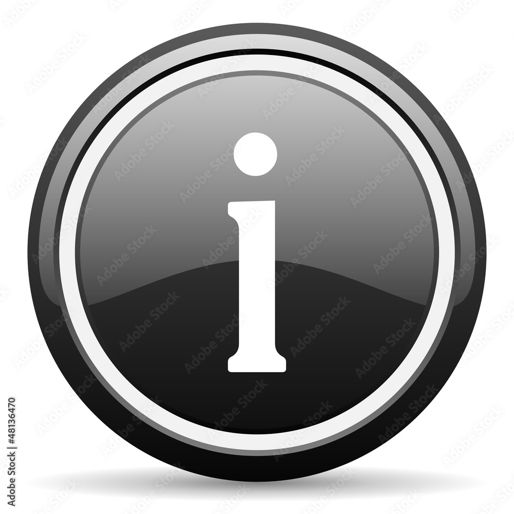 information black glossy icon on white background information black glossy icon on white background