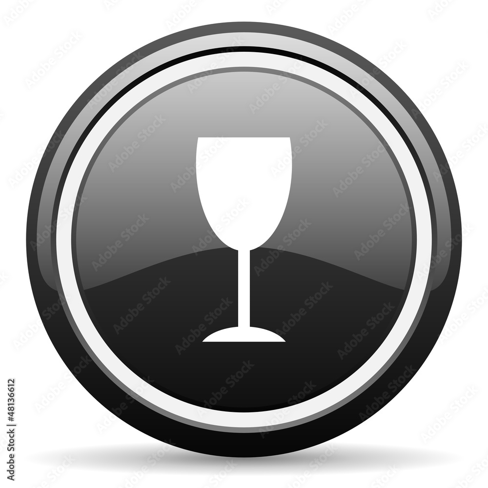 glass black glossy icon on white background glass black glossy icon on white background
