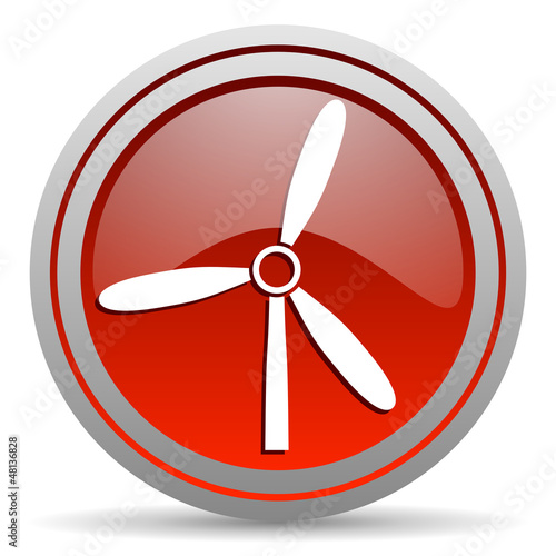 windmill red glossy icon on white background